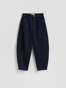 Spodnie damskie - Reserved - Jeansy barrel leg - granatowy - miniaturka - grafika 1