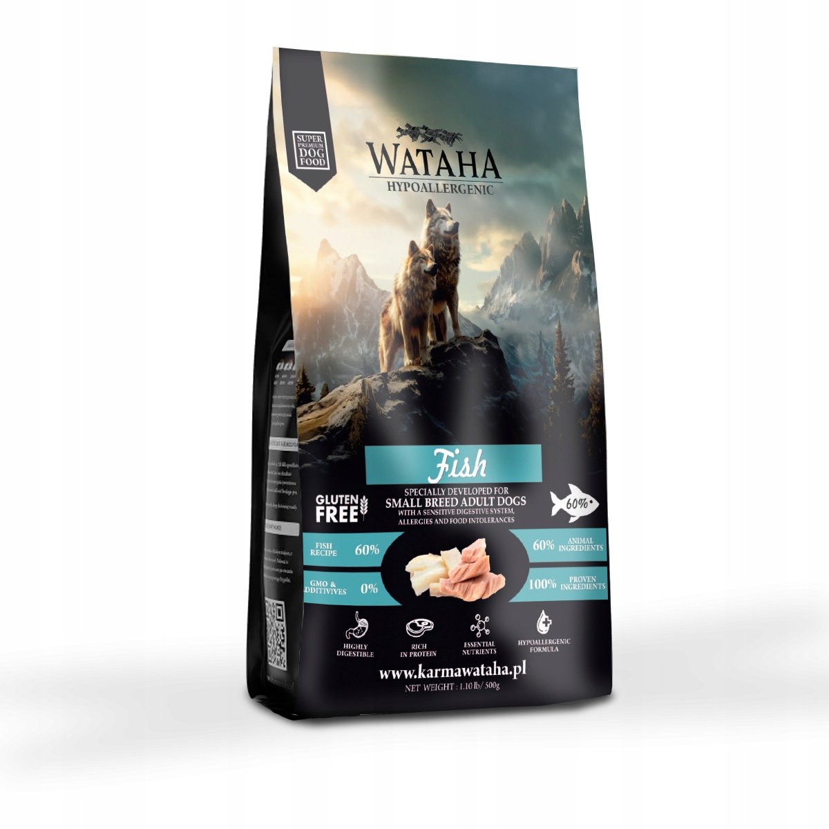 WATAHA HYPOALLERGENIC ADULT DOGS DLA MAŁYCH RAS O RYBNYM SMAKU Z DODATKIEM RYŻU 2kg