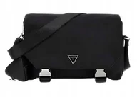 Torby męskie - GUESS CZARNA TORBA NA RAMIĘ Z KLAPĄ LOGO GUESS GMA - miniaturka - grafika 1
