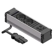 Gniazdka elektryczne - BACHMANN CONI 2x styk uziemiający 3x ABD, czarny - miniaturka - grafika 1