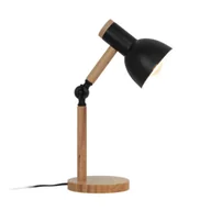 Lampy stojące - Lampka biurkowa drewniana Balbo czarna - miniaturka - grafika 1