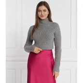 Swetry damskie - BOSS BLACK Wełniany golf Frim | Regular Fit | z dodatkiem kaszmiru - miniaturka - grafika 1