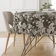 Obrusy i serwetki - Obrus okrągły AUTUMN wzór AT13 | grzyby na ciemnobrązowym tle średnica 120 cm - miniaturka - grafika 1