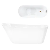 Wanny - Wanna wolnostojąca Corsan Estella 160 cm korek klik-klak złoto szczotkowane - miniaturka - grafika 1