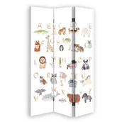 Parawany - Parawan dwustronny FEEBY, Alfabet Zwierzęta Kolorowy 110x170 - miniaturka - grafika 1