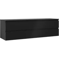 Szafki łazienkowe - Mexen Orio szafka łazienkowa podumywalkowa 160 cm z blatem, 2 szuflady, czarna mat - 91A10-16047-2-BFFC71 - miniaturka - grafika 1
