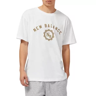 Koszulka New Balance MT31904WT - biała - Koszulki sportowe męskie - miniaturka - grafika 1