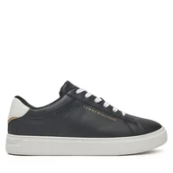 Sneakersy damskie - Sneakersy Tommy Hilfiger Essential Court Sneaker FW0FW08320 Czarny - miniaturka - grafika 1