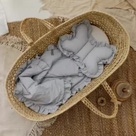 Pościel dla dzieci - Komplet Do Wózka Z Falbaną Jasno Szary - miniaturka - grafika 1