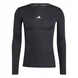 Y6450 Koszulka męska z długim rękawem adidas Techfit Longsleeve Czarna S - Koszulki męskie - miniaturka - grafika 1