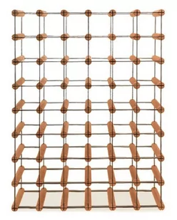 Regał Na Wino Stojak Na 48 Butelek Szklanych/ Pet — Rw-8/ 6X8 — Brązowy Brązowy Metal + Drewno Rw-8-6X8-48_O_Br / Wamar-Sosenka - Pozostałe akcesoria barmańskie - miniaturka - grafika 1
