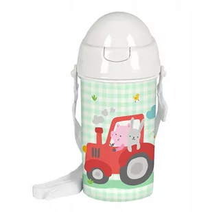 bidon kubek ze słomką FARMA TRAKTOR pasek 500ML - Kubki dla dzieci - miniaturka - grafika 1