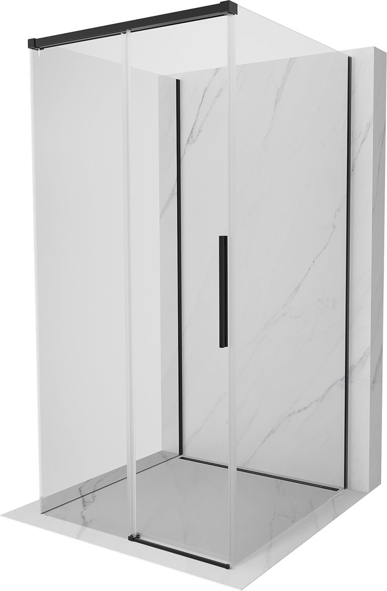 Mexen Rox-3S kabina prysznicowa 3-ścienna rozsuwana 120 x 120 cm, transparent, czarna - 8C2-120-120-70-00-3S