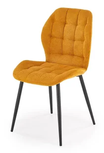 Musztardowe nowoczesne krzesło pikowane - Luremo - Krzesła - miniaturka - grafika 1