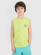 Koszulki dla chłopców - 4F Tank top regular z nadrukiem chłopięcy - zielony 122 (6-7 lat) - miniaturka - grafika 1