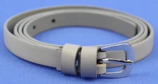 Pasek Skórzany PAS-MAX (PL) Damski Skóra Licowa 15 mm SZARY Wąski k70 - Paski - miniaturka - grafika 2