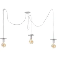 Lampy sufitowe - KET Industrialna LAMPA wisząca metalowa OPRAWA pająk zwis biały srebrny KET429 - miniaturka - grafika 1