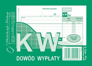 KW Dowód Wypłaty 402-5 A6 Michalczyk&Prokop - Druki akcydensowe - miniaturka - grafika 1