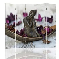 Parawany - Parawan pokojowy FEEBY, Budda w płatkach, Obrotowy 180x170cm 5-częściowy - miniaturka - grafika 1