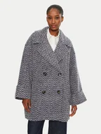 Płaszcze damskie - United Colors Of Benetton Płaszcz wełniany 2JCHDN06D Kolorowy Loose Fit - miniaturka - grafika 1