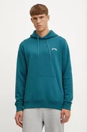 Bluzy męskie - Billabong bluza męska kolor turkusowy z kapturem melanżowa - miniaturka - grafika 1