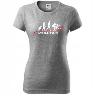 Damska Koszulka z Nadrukiem Rowerowa Ewolucja rower Prezent dla Rowerzystki ciemnoszary melanż XL - Koszulki i topy damskie Damska Koszulka z Nadrukiem Rowerowa Ewolucja rower Prezent dla Rowerzystki ciemnoszary melanż XL - Koszulki i topy damskie - miniaturka - grafika 1