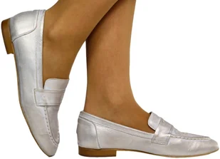 Mokasyny Nessi 24607 Złoto 815 Skóra Naturalna - NESSI - Mokasyny damskie - miniaturka - grafika 1