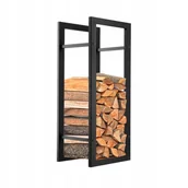 Akcesoria kominkowe - Stojak Na Drewno Kominkowe Kosz Metalowy Czarny - miniaturka - grafika 1