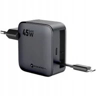Ładowarki do telefonów - Ładowarka sieciowa do telefonu Forcell F-Energy GaN USB C + zwijany kabel USB C PD QC4.0 3A 45W VT-R5 szara - miniaturka - grafika 1