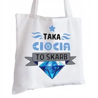 Torby i wózki na zakupy - Torba Bawełniana biała dla Cioci Na Prezent ekologiczna Trwały Nadruk - miniaturka - grafika 1
