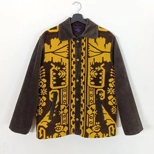 Kurtka żółto-brązowa M, z ludowej, wełnianej tkaniny - Kurtki damskie Kurtka żółto-brązowa M, z ludowej, wełnianej tkaniny - Kurtki damskie - miniaturka - grafika 1