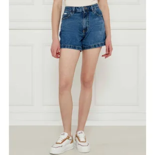 Guess Jeans Jeansowe szorty Regular Fit z dodatkiem lnu - Spodenki damskie - miniaturka - grafika 1
