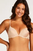 Biustonosze - Hunkemöller Usztywniony biustonosz push-up z fiszbinami Angie Beżowy - miniaturka - grafika 1