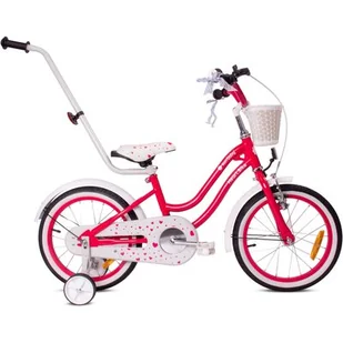 Rower dziecięcy SUN BABY Heart bike 16 cali dla dziewczynki Malinowy - Rowery - miniaturka - grafika 1