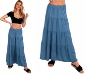 Spódnice - Długa spódnica zwiewna Hiszpanka - miniaturka - grafika 1