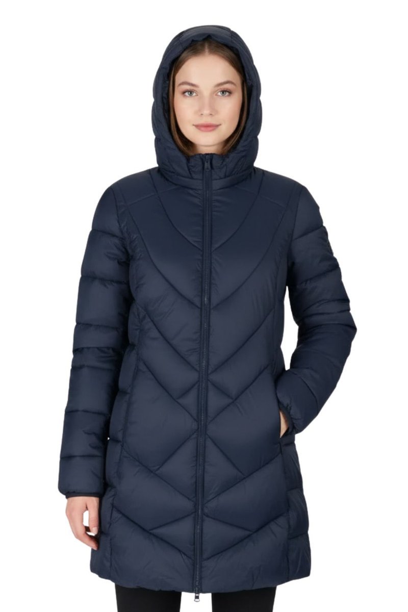 Płaszcz damski Cmp parka puchowa pikowana granatowa-XS