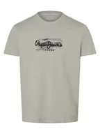 Koszulki męskie - Pepe Jeans Koszulka męska - Castle Mężczyźni Bawełna zielony nadruk, M - miniaturka - grafika 1