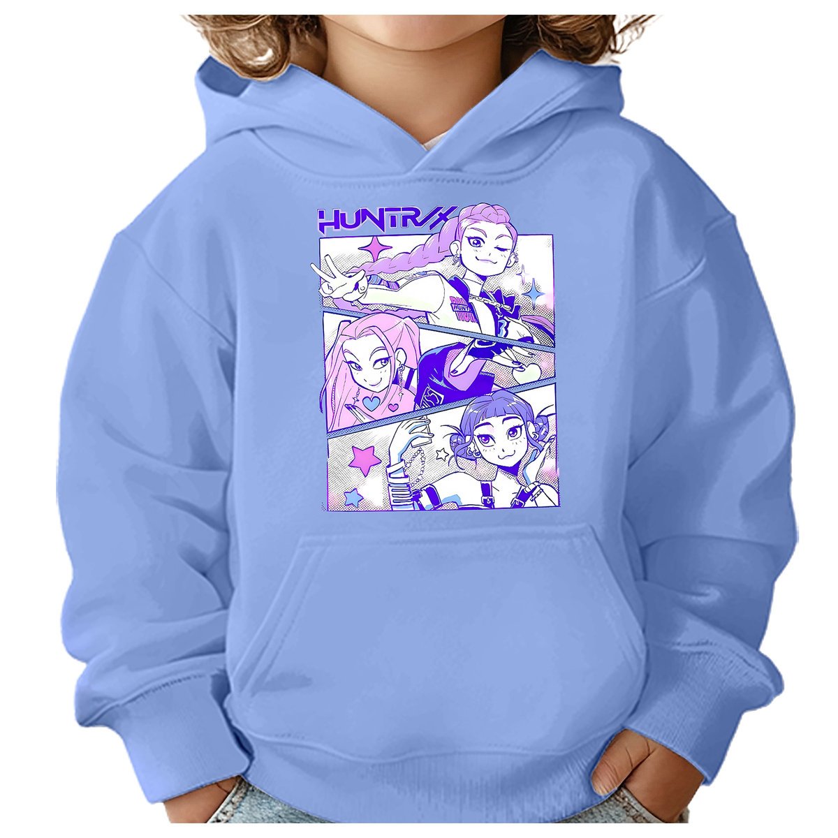 BLUZA DZIECIĘCA K-POPOWE ŁOWCZYNIE DEMONÓW HUNTRIX 110-116 Z KAPTUREM