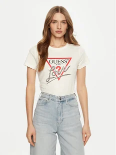 Guess T-Shirt W5RI10 I3Z14 Écru Regular Fit - Koszulki i topy damskie - miniaturka - grafika 1