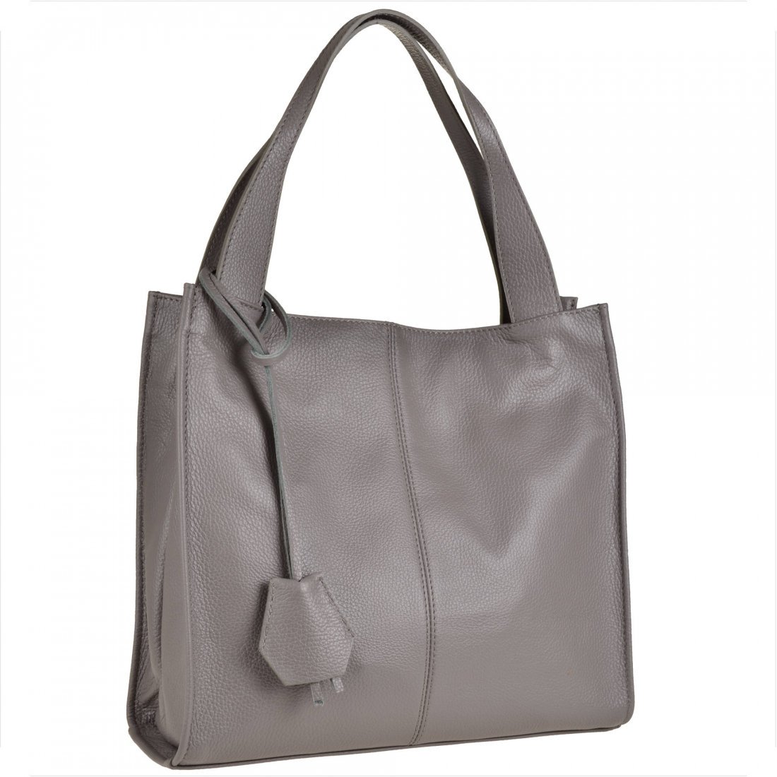 Duża torebka włoska shopper bag brąz kakao /akacja/ skóra naturalna