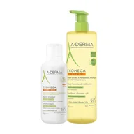 Balsamy i oliwki dla dzieci - Zestaw A-Derma Exomega Control balsam emolient skóra sucha i skłonna do atopii od 1 dnia życia 400 ml + olejek emolient pod prysznic skóra sucha skłonna do atopii 750 ml - miniaturka - grafika 1