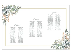 Plany stołów weselnych - 90x60 cm - 1 szt. - Wesele i ślub - miniaturka - grafika 1