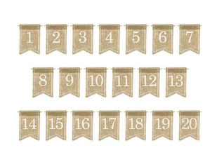 Jutowe numery na stół - 20 szt. - Sylwester - miniaturka - grafika 1