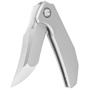 Nóż składany Reate Tiger Diamond Texture Titanium, Belt Satin M390 by Alvin Lee (TG TDP.SAT) - Noże - miniaturka - grafika 6