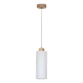 Lampy sufitowe - Britop Loftowa LAMPA wisząca ZEFIR 113860174 skandynawska OPRAWA zwis szklany przezroczysty drewno - miniaturka - grafika 1