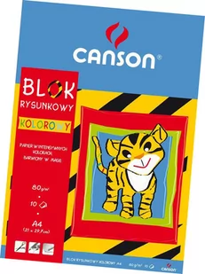 Canson Blok biurowy rysunkowy kolorowy A4 80g 10ark tygrys 400075200 - Notesy i bloczki - miniaturka - grafika 2
