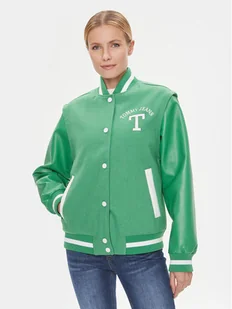 Tommy Jeans Kurtka bomber Letterman DW0DW15958 Zielony Regular Fit - Kurtki damskie - miniaturka - grafika 1