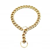 Obroże dla psów - Obroża dla psa ZŁOTA Pozłacana metalowa rozmiar L - miniaturka - grafika 1