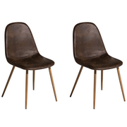 Krzesła - Lumarko Zestaw 2 krzeseł do jadalni ekoskóra ciemnobrązowy BRUCE - miniaturka - grafika 1