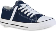 Trampki damskie - VAN HILL Trampki Damskie Niskie Wygodne Sznurowane Buty Materiałowe 838455, Kolor: Granatowy, Rozmiar: 38 - miniaturka - grafika 1